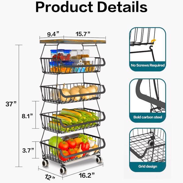 5-Layer Fruit Basket - Kitchen Storage Organizer