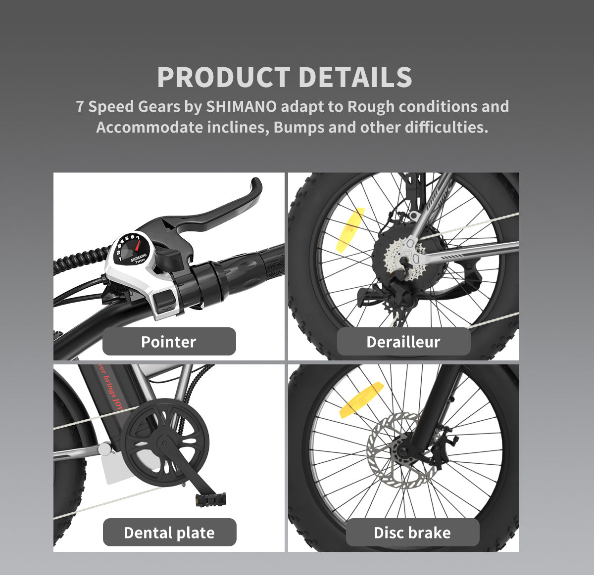 20x4.0 Inch Foldable Fat Tire Electric Bike 48V 12.5AH Extended Range Dual Disc Brakes Fenders