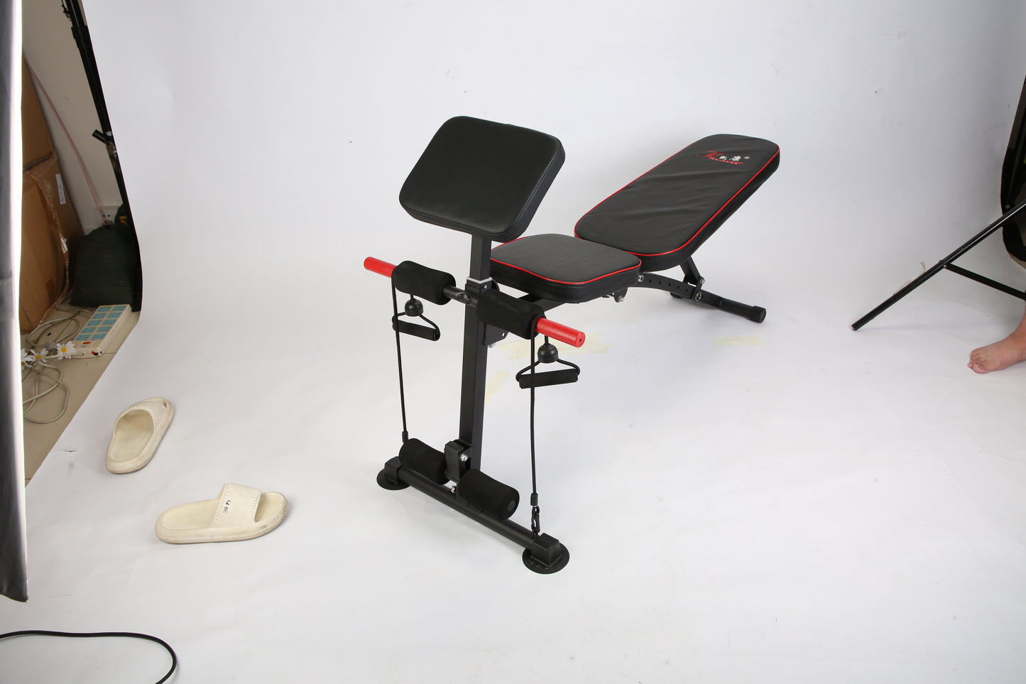 1Pc Adjustable Weight Bench With Preacher Curl Pad Resistance Bands Leg Extension For Home Gym Full Body Exercise Fedex Shipping