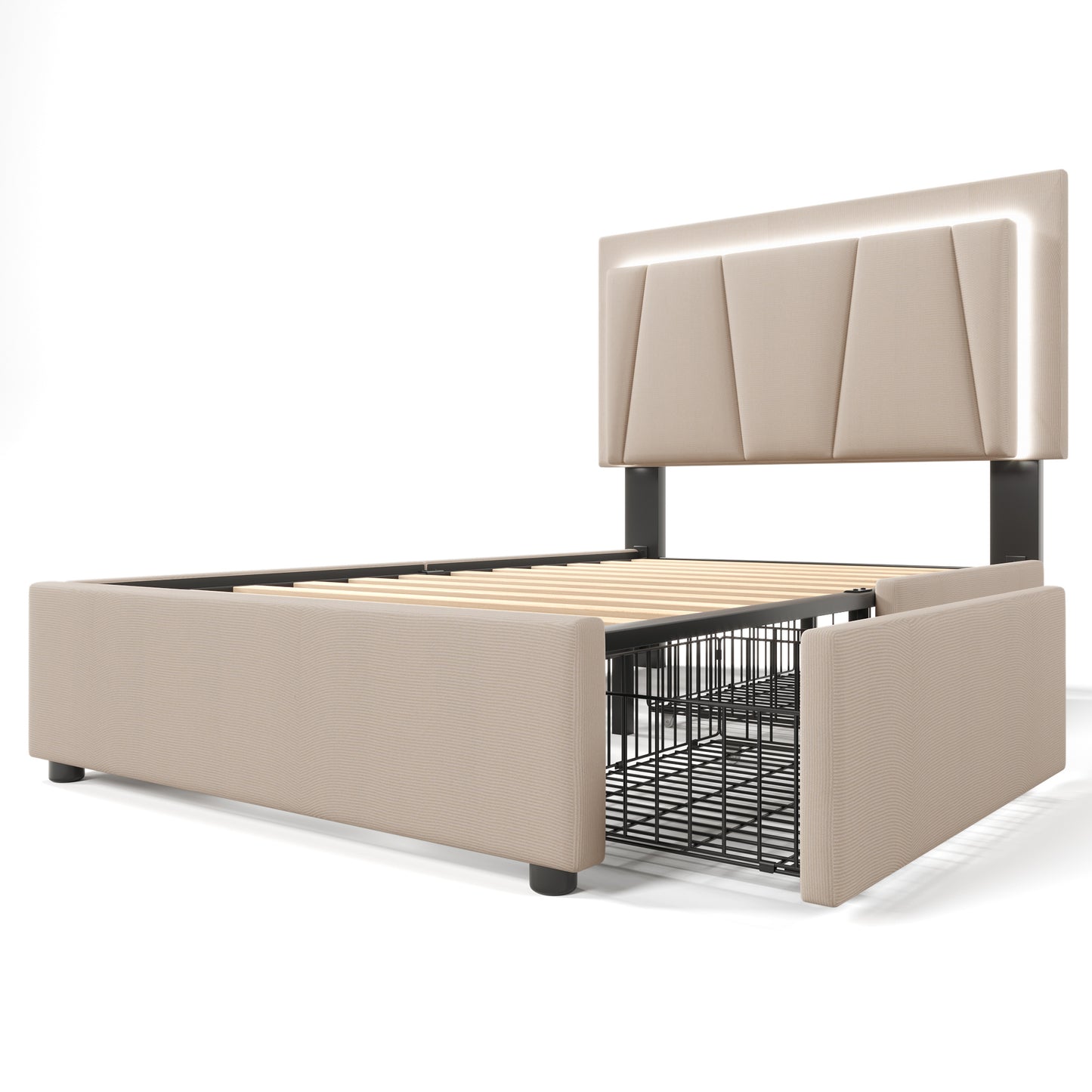 Wooden Storage Bed Bed Frame Size 90cmx200cm
