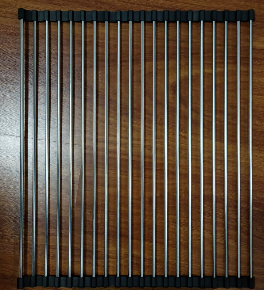 Folding Kitchen Sink Rack - Stainless Steel Drain Organizer