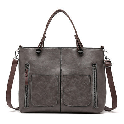 Women's Large Capacity Retro Tote Bag - Crossbody Handbag