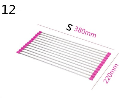 Folding Kitchen Sink Rack - Stainless Steel Drain Organizer