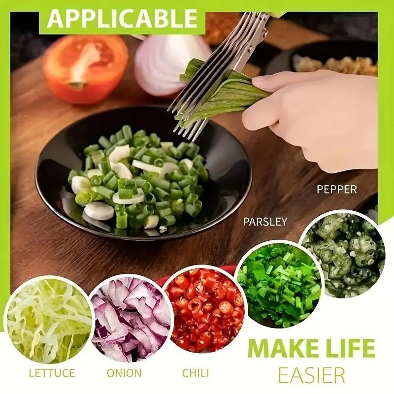 Multi-Layer Kitchen Scissors - Professional Vegetable & Herb Cutter