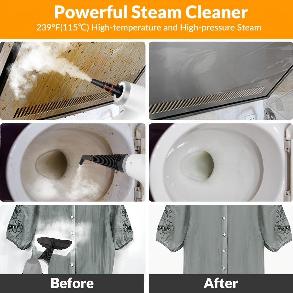 Handheld Multi-Surface Pressurized Steam Cleaner With 12 Accessories, Water Tank Multi-Purpose Steam Generator For Home Use, Natural Steam Cleaning Tiles, Floors, Bathrooms, Windows, Interior Decorati