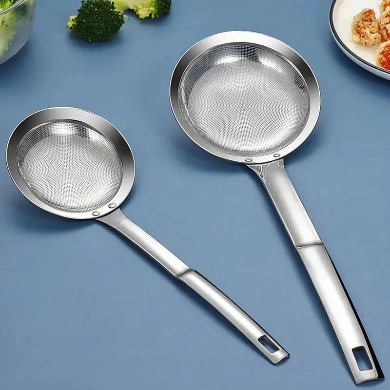 Stainless Steel Oil Strainer Spoon - Fine Mesh Kitchen Tool
