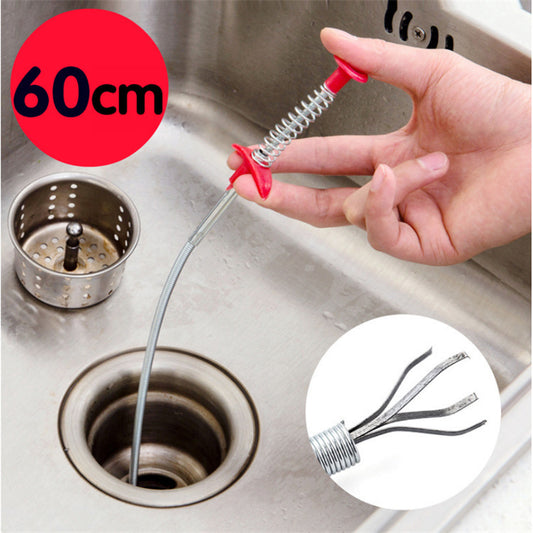 60CM Drain Snake Tool - Hair Clog Remover for Kitchen & Bathroom