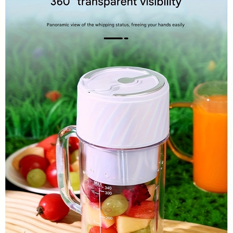 Portable Blender Rechargeable Blender Travel Cup With Lid And Straw, Ideal For Making Milkshakes, Smoothies, And Juices, Mini Blender Suitable For Outdoor Sports, Home Use, And Travel