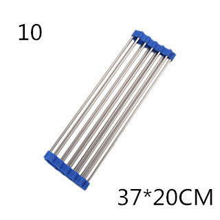 Folding Kitchen Sink Rack - Stainless Steel Drain Organizer