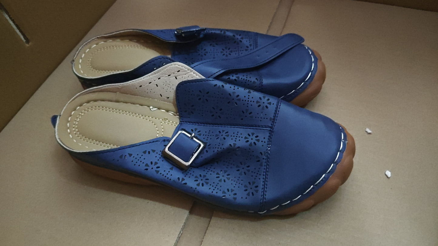 Large Size Women's Shoes Hollow Baotou Buckle Sandals African Comfortable Ladies Slippers Platform Slippers