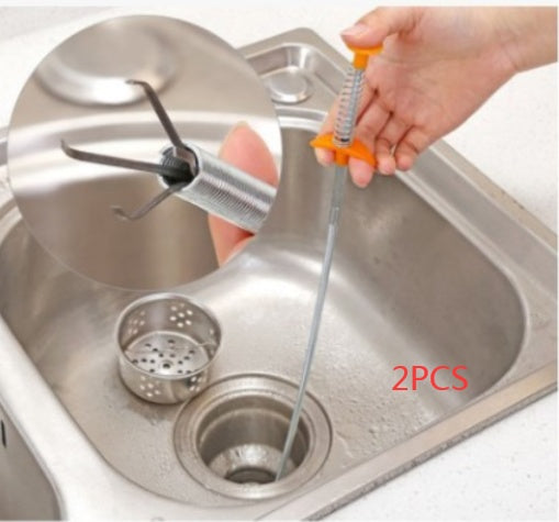 60CM Drain Snake Tool - Hair Clog Remover for Kitchen & Bathroom
