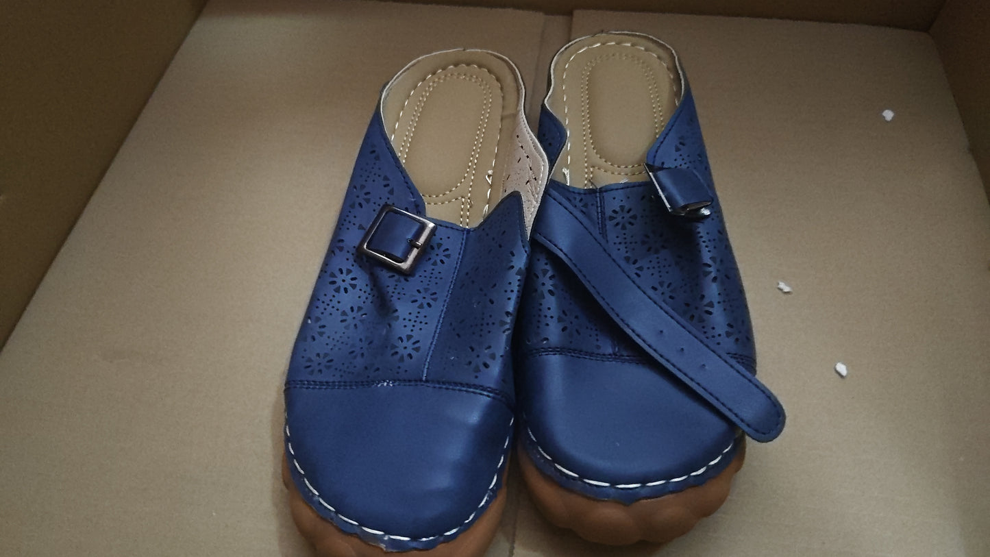 Large Size Women's Shoes Hollow Baotou Buckle Sandals African Comfortable Ladies Slippers Platform Slippers