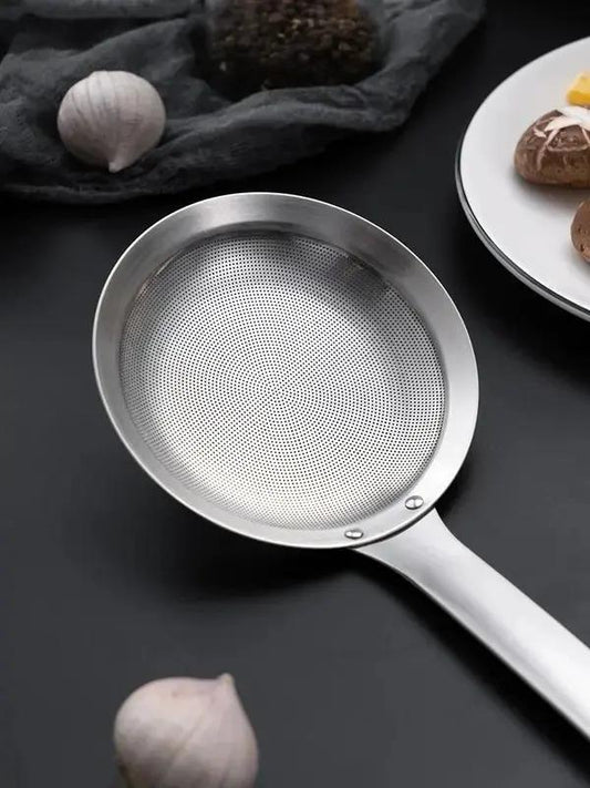 Stainless Steel Oil Strainer Spoon - Fine Mesh Kitchen Tool