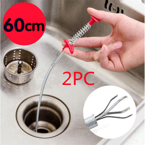 60CM Drain Snake Tool - Hair Clog Remover for Kitchen & Bathroom