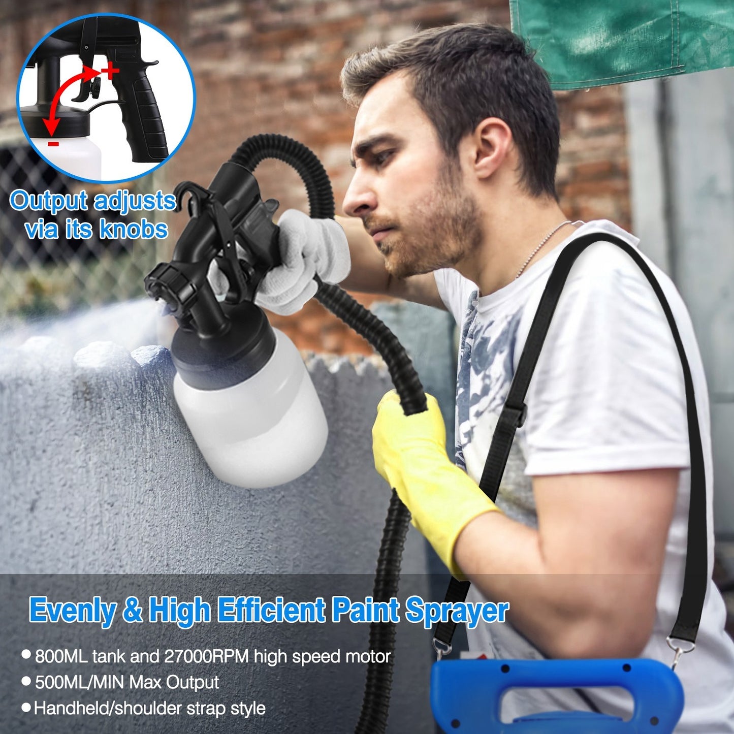 1Pc 800ML Paint Sprayer Painter 650W Oil Primer Water Paint Sprayer Machine
